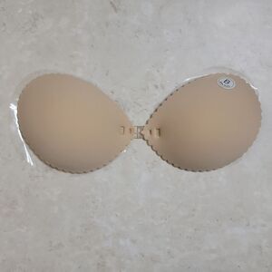 Self Adhesive Bra B Cup Backless Seashell Scallop Nude